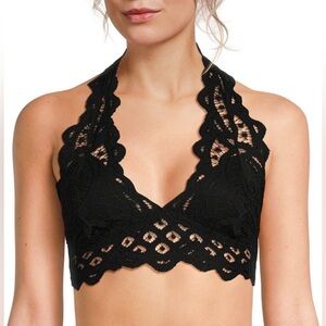 Free People Adella Crochet Lace Halter Bralette NWT Women’s Size Medium NWT